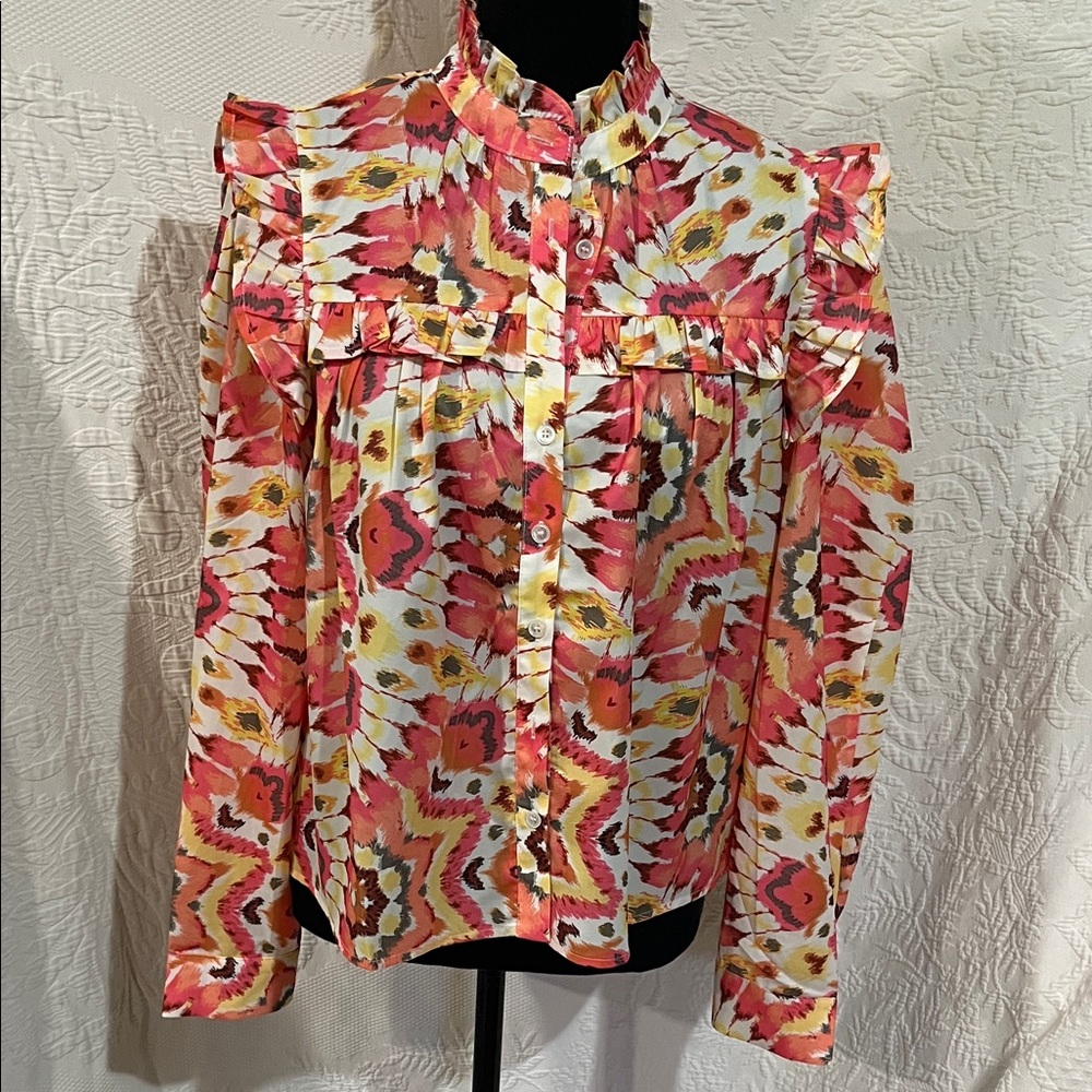 Pinch Floral Ruffle Blouse - Multicolor, size‎ medium
